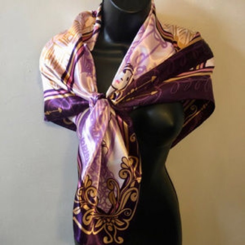 Vicky Tiel 21 Bonaparte Illustration Twilly Scarf - Picture 6 of 13